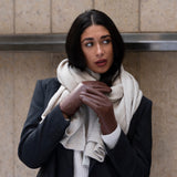 Ivy (brown) - sheepskin leather gloves with wool/cashmere lining & touchscreen feature - Schwartz & von Halen - US - 7