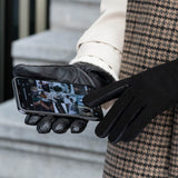 Nora - sheepskin leather gloves with faux fur lining & touchscreen feature - Schwartz & von Halen - US - 6