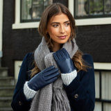 Ivy (blue) – sheepskin leather gloves with wool/cashmere lining & touchscreen feature - Schwartz & von Halen - US - 5