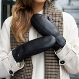 Mia – stylish leather mittens with luxurious lambswool lining & touchscreen feature - Schwartz & von Halen - US - 7