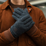 Hudson (dark grey) - knitted gloves from Shetland wool with warm fleece lining - Schwartz & von Halen - US - 8