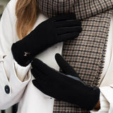 Nora - sheepskin leather gloves with faux fur lining & touchscreen feature - Schwartz & von Halen - US - 7