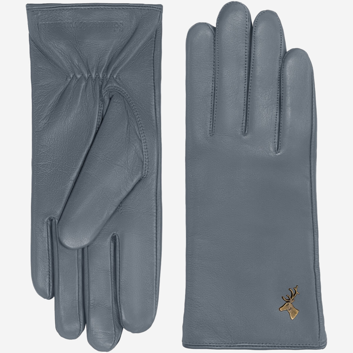 Ivy (grey) – sheepskin leather gloves with wool/cashmere lining & touchscreen feature - Schwartz & von Halen - US - 2