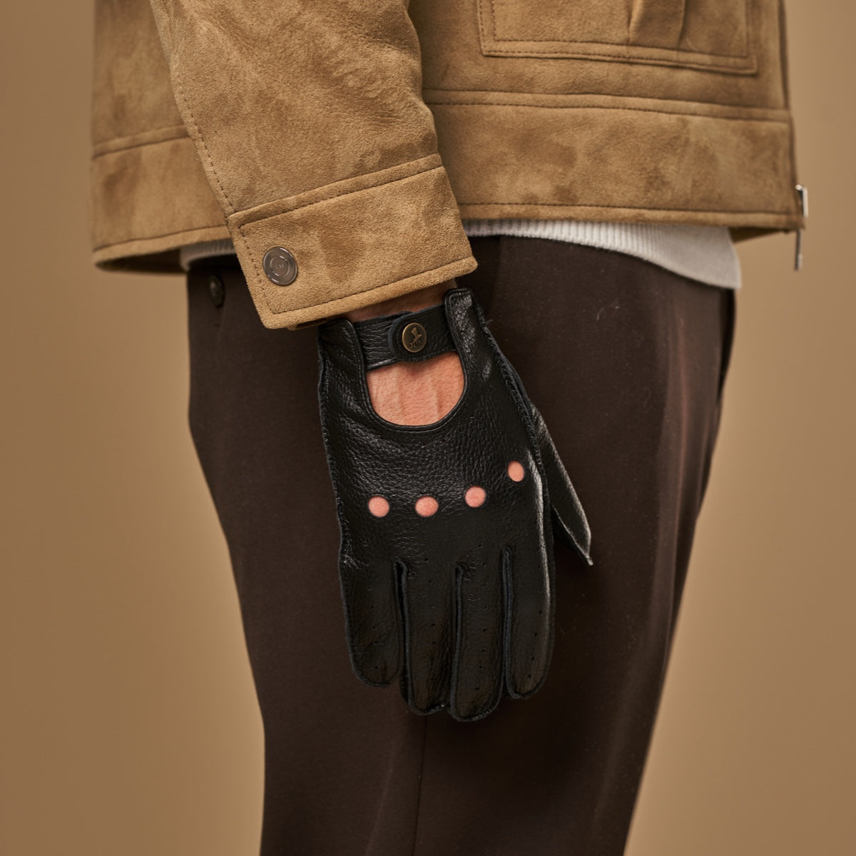 Austin (black) – luxurious driving gloves made of American deerskin leather - Schwartz & von Halen - EU - 88