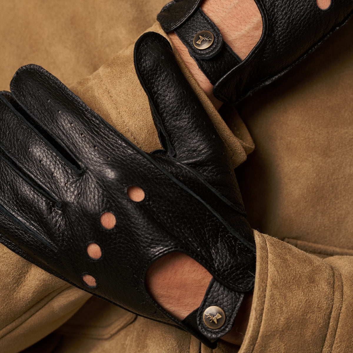 Austin (black) – luxurious driving gloves made of American deerskin leather - Schwartz & von Halen - EU - 9