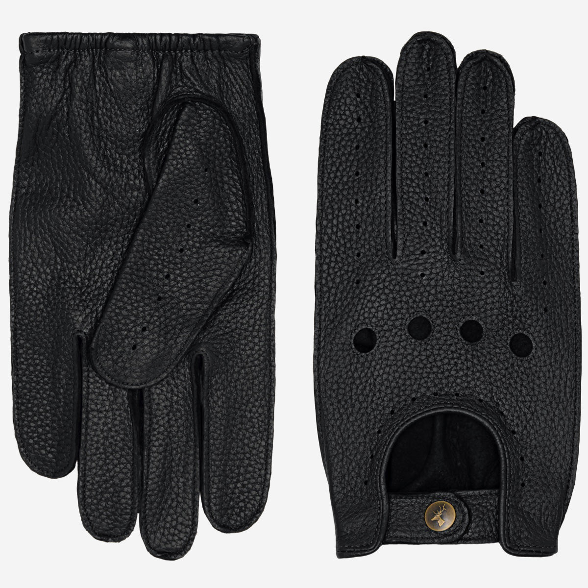 Schwarze Herren-Autohandschuhe aus Hirschleder – Schwartz & von Halen®