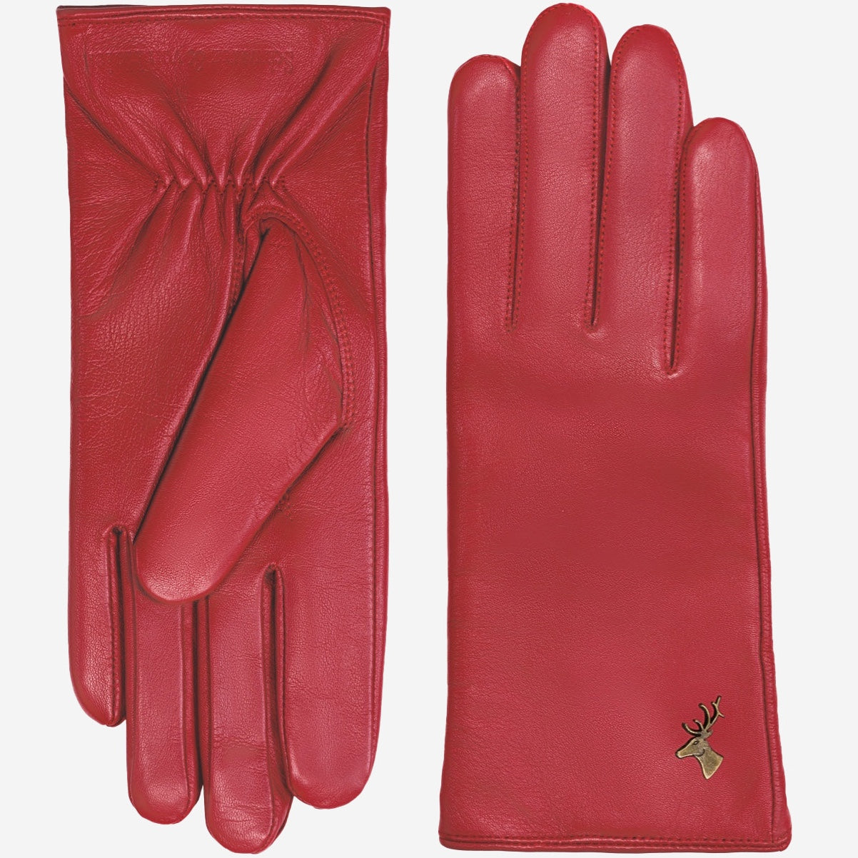 Ivy (red) – sheepskin leather gloves with wool/cashmere lining & touchscreen feature - Schwartz & von Halen - US - 2
