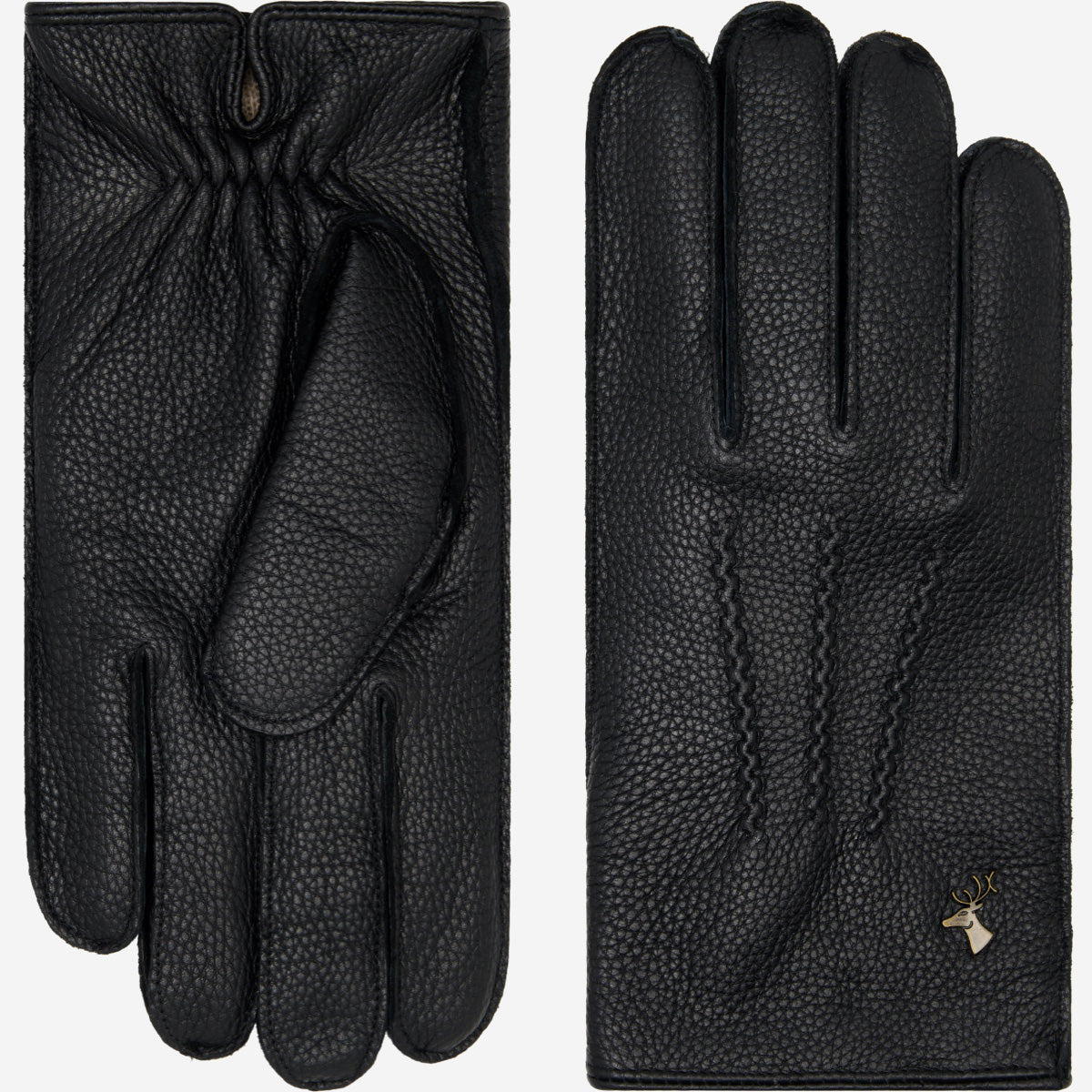 Lederhandschuhe Herren Schwarz Hirschleder