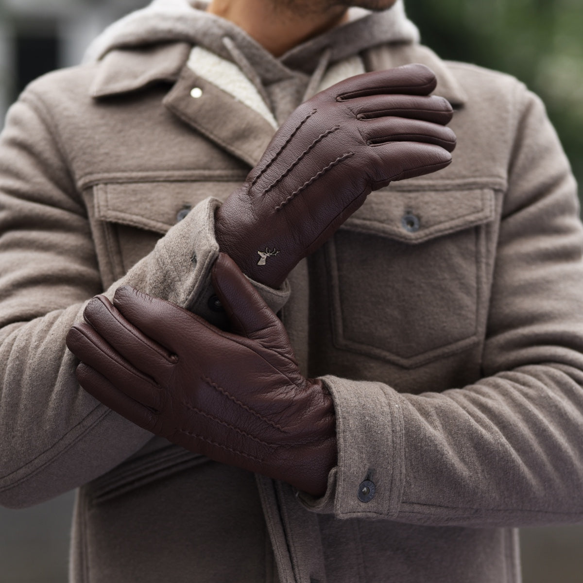 Hunter (brown) – goatskin gloves with lambswool lining & touchscreen feature - Schwartz & von Halen - US - 8