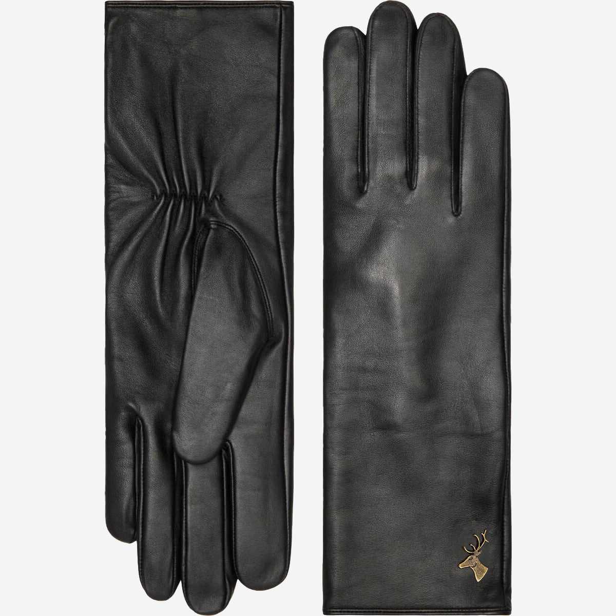 leather gloves - Extra Long - cashmere lining - touchscreen XS
