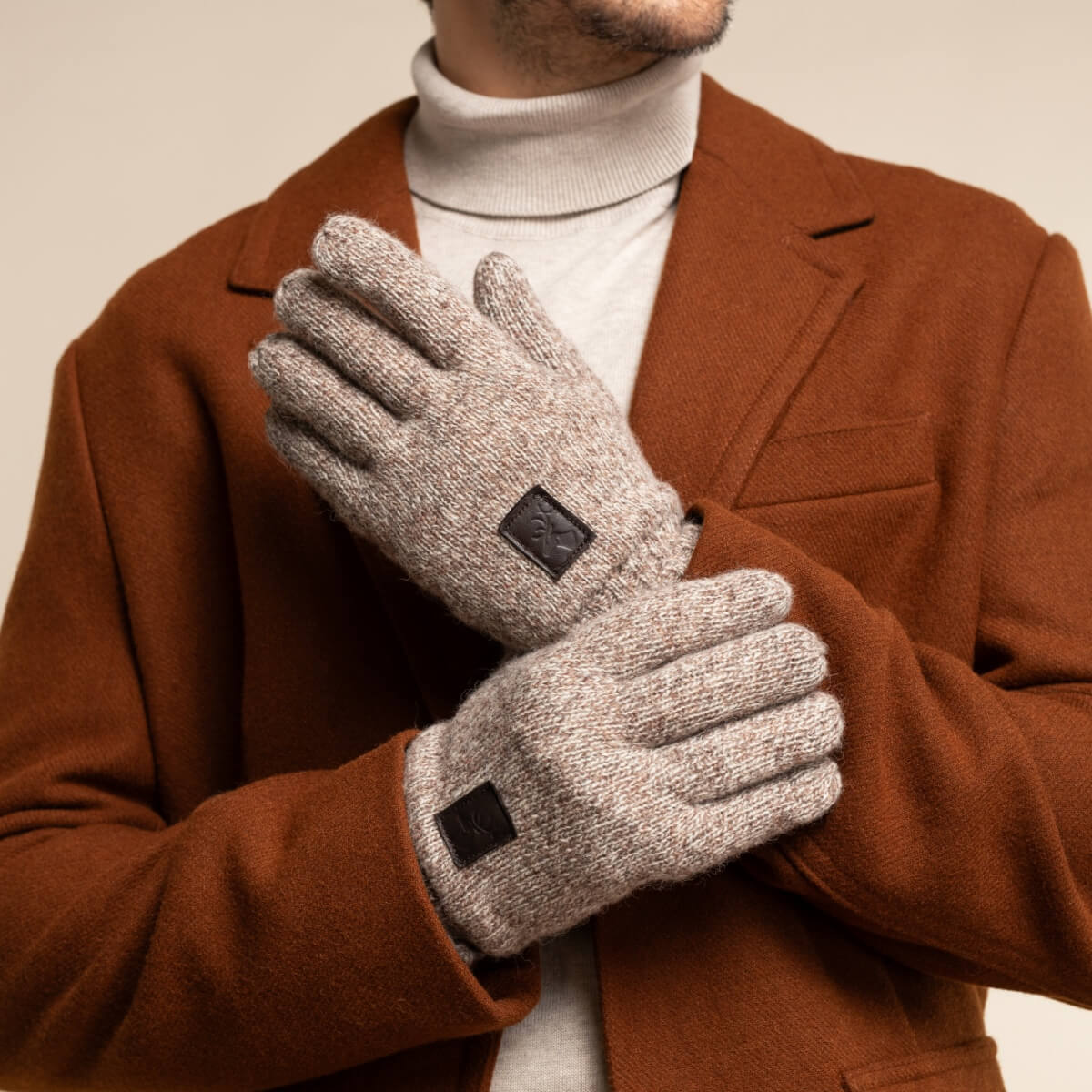 Hudson (light grey) - knitted gloves from Shetland wool with warm fleece lining - Schwartz & von Halen - US - 8