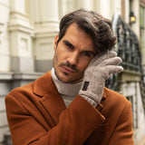 Hudson (light grey) - knitted gloves from Shetland wool with warm fleece lining - Schwartz & von Halen - US - 5