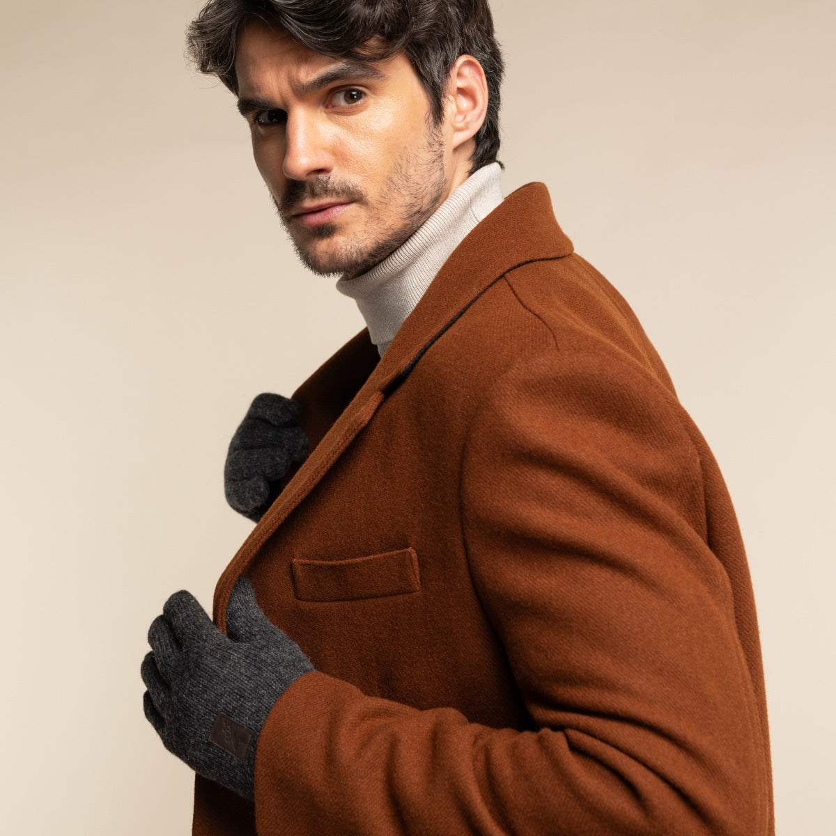 Hudson (dark grey) - knitted gloves from Shetland wool with warm fleece lining - Schwartz & von Halen - US - 9