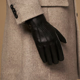 Hunter (black) – goatskin leather gloves with lambswool lining & touchscreen feature - Schwartz & von Halen - US - 10