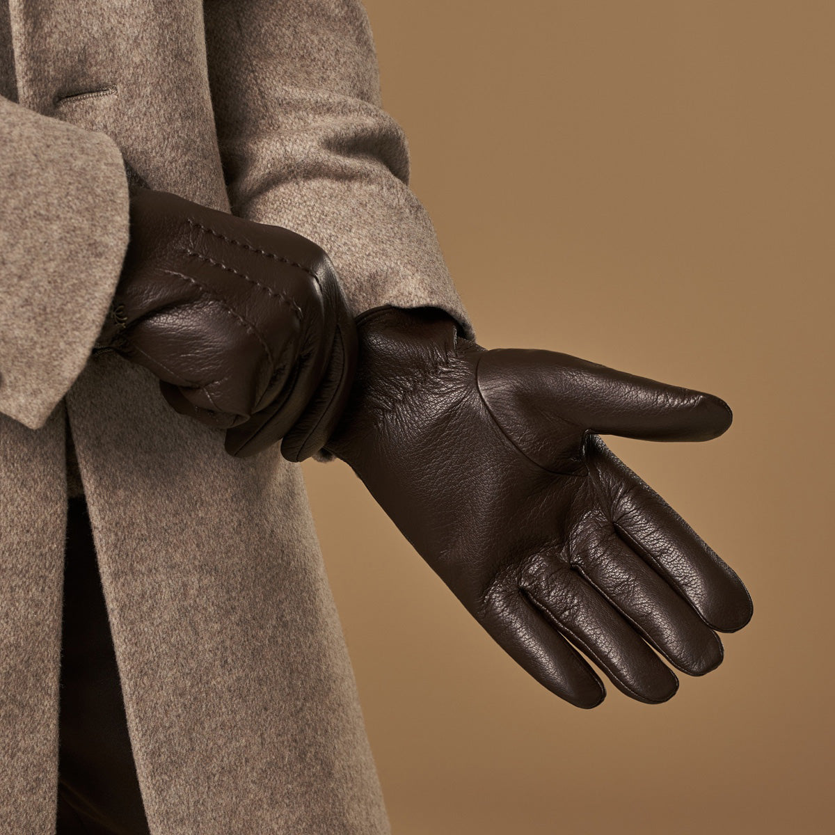 Hunter (brown) – goatskin gloves with lambswool lining & touchscreen feature - Schwartz & von Halen - US - 7