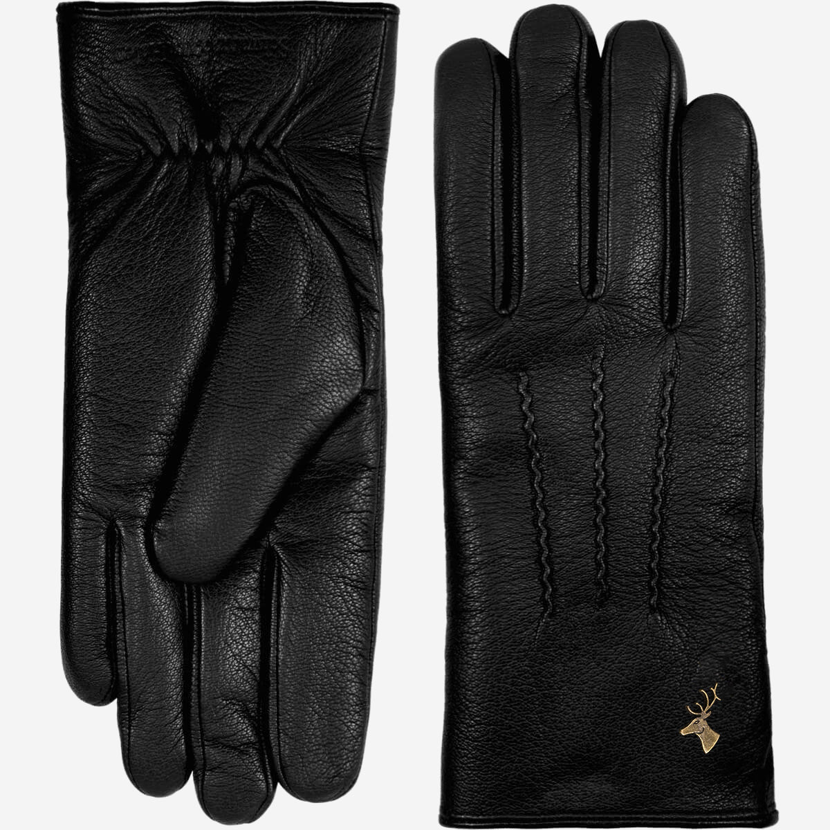 Hunter (black) – goatskin leather gloves with lambswool lining & touchscreen feature - Schwartz & von Halen - US - 2