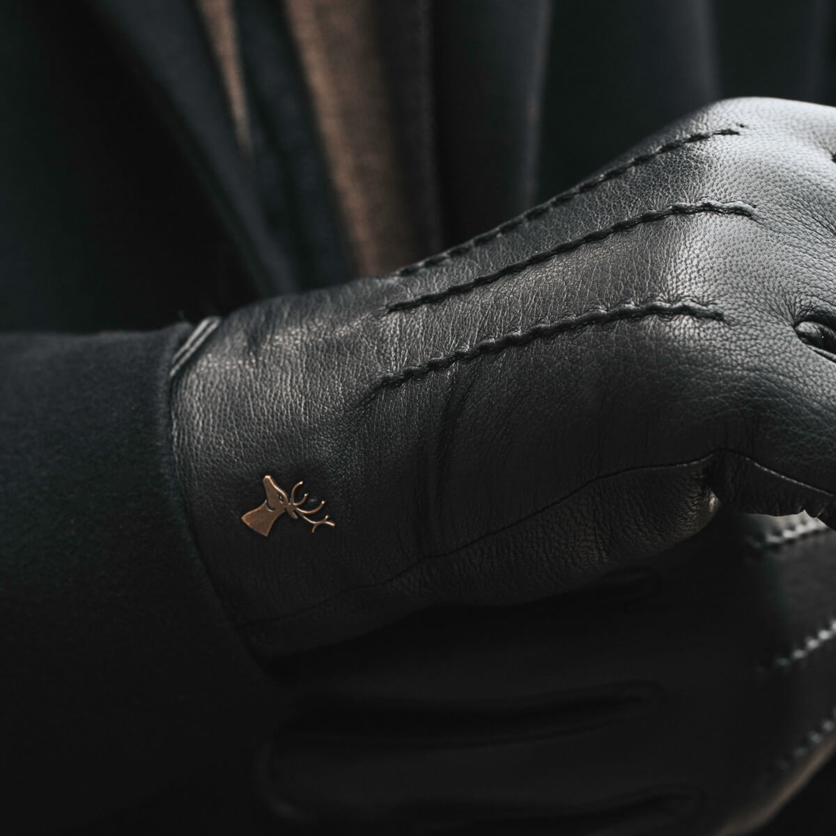 Hunter (black) – goatskin leather gloves with lambswool lining & touchscreen feature - Schwartz & von Halen - US - 12