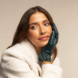 Ivy (dark green) - sheepskin leather gloves with wool/cashmere lining & touchscreen feature - Schwartz & von Halen - US - 11