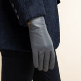 Ivy (grey) – sheepskin leather gloves with wool/cashmere lining & touchscreen feature - Schwartz & von Halen - US - 7