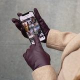 Ivy (purple) - sheepskin leather gloves with wool/cashmere lining & touchscreen feature - Schwartz & von Halen - US - 5