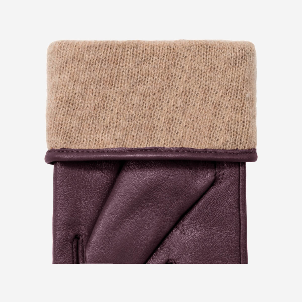 Ivy (purple) - sheepskin leather gloves with wool/cashmere lining & touchscreen feature - Schwartz & von Halen - US - 3