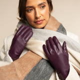 Ivy (purple) - sheepskin leather gloves with wool/cashmere lining & touchscreen feature - Schwartz & von Halen - US - 6