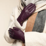 Ivy (purple) - sheepskin leather gloves with wool/cashmere lining & touchscreen feature - Schwartz & von Halen - US - 7