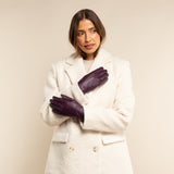 Ivy (purple) - sheepskin leather gloves with wool/cashmere lining & touchscreen feature - Schwartz & von Halen - US - 10