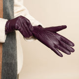 Ivy (purple) - sheepskin leather gloves with wool/cashmere lining & touchscreen feature - Schwartz & von Halen - US - 12