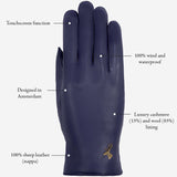 Ivy (blue) – sheepskin leather gloves with wool/cashmere lining & touchscreen feature - Schwartz & von Halen - US - 10
