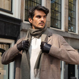 Jake (dark brown) - sheepskin gloves with warm fleece lining & touchscreen feature - Schwartz & von Halen - US - 7