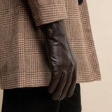 Jake (dark brown) - sheepskin gloves with warm fleece lining & touchscreen feature - Schwartz & von Halen - US - 6