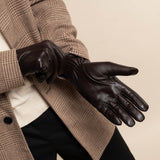 Jake (dark brown) - sheepskin gloves with warm fleece lining & touchscreen feature - Schwartz & von Halen - US - 10