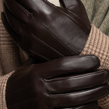 Jake (dark brown) - sheepskin gloves with warm fleece lining & touchscreen feature - Schwartz & von Halen - US - 11