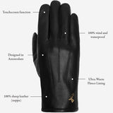 Jake (black) - sheepskin gloves with warm fleece lining & touchscreen feature - Schwartz & von Halen - US - 12