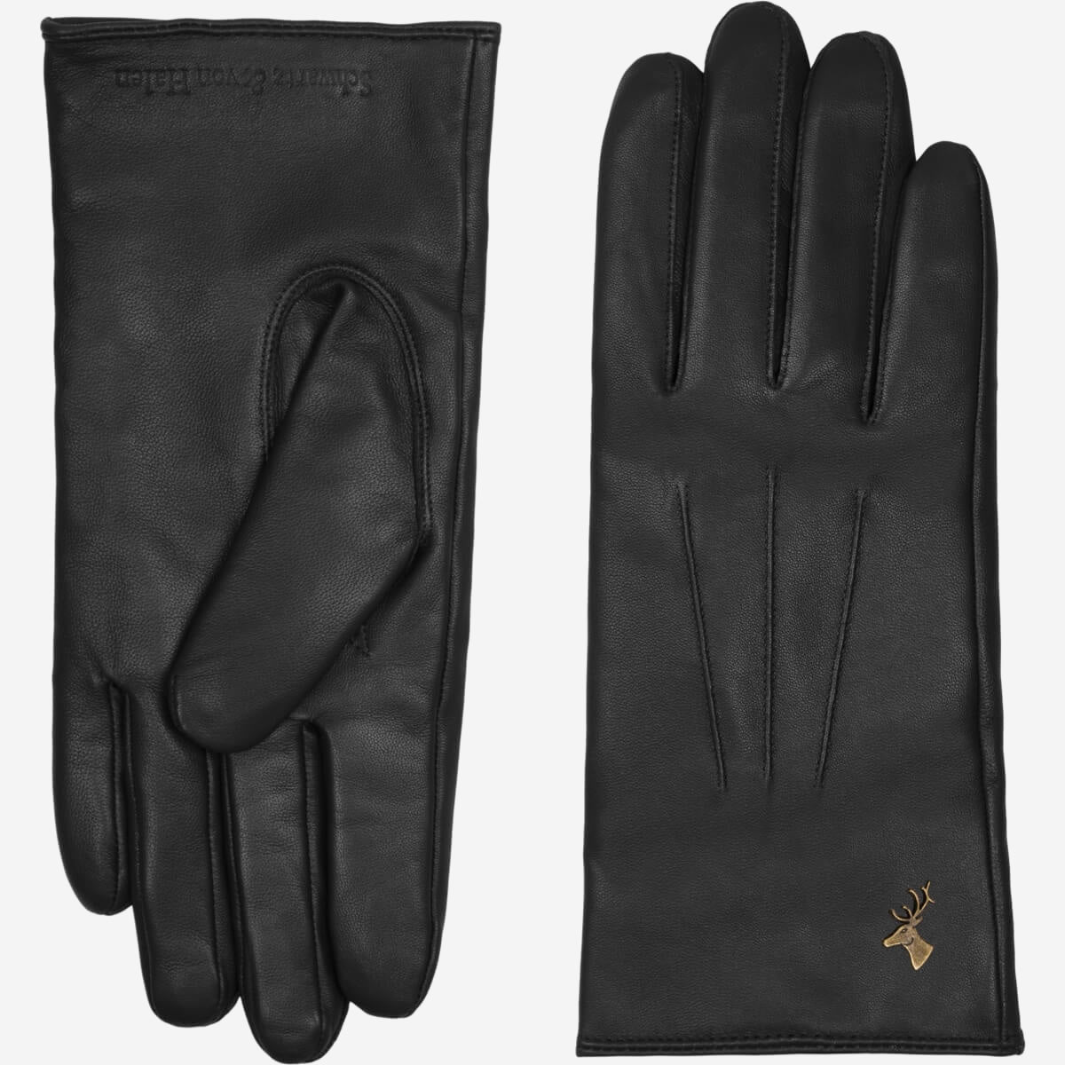 James (black) - classic sheepskin leather gloves with luxurious cashmere lining & touchscreen feature - Schwartz & von Halen - US - 2