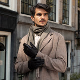 James (black) - classic sheepskin leather gloves with luxurious cashmere lining & touchscreen feature - Schwartz & von Halen - US - 10