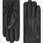 Jaxon (black) - goatskin leather gloves with luxurious faux fur lining & touchscreen feature  - Schwartz & von Halen - US - 2