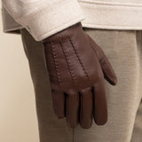 Jaxon (brown) - goatskin leather gloves with luxurious faux fur lining & touchscreen feature - Schwartz & von Halen - US - 7
