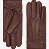 Jaxon (brown) - goatskin leather gloves with luxurious faux fur lining & touchscreen feature - Schwartz & von Halen - US - 2