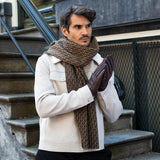 Jaxon (brown) - goatskin leather gloves with luxurious faux fur lining & touchscreen feature - Schwartz & von Halen - US - 12