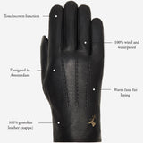 Jaxon (black) - goatskin leather gloves with luxurious faux fur lining & touchscreen feature - Schwartz & von Halen - US - 15