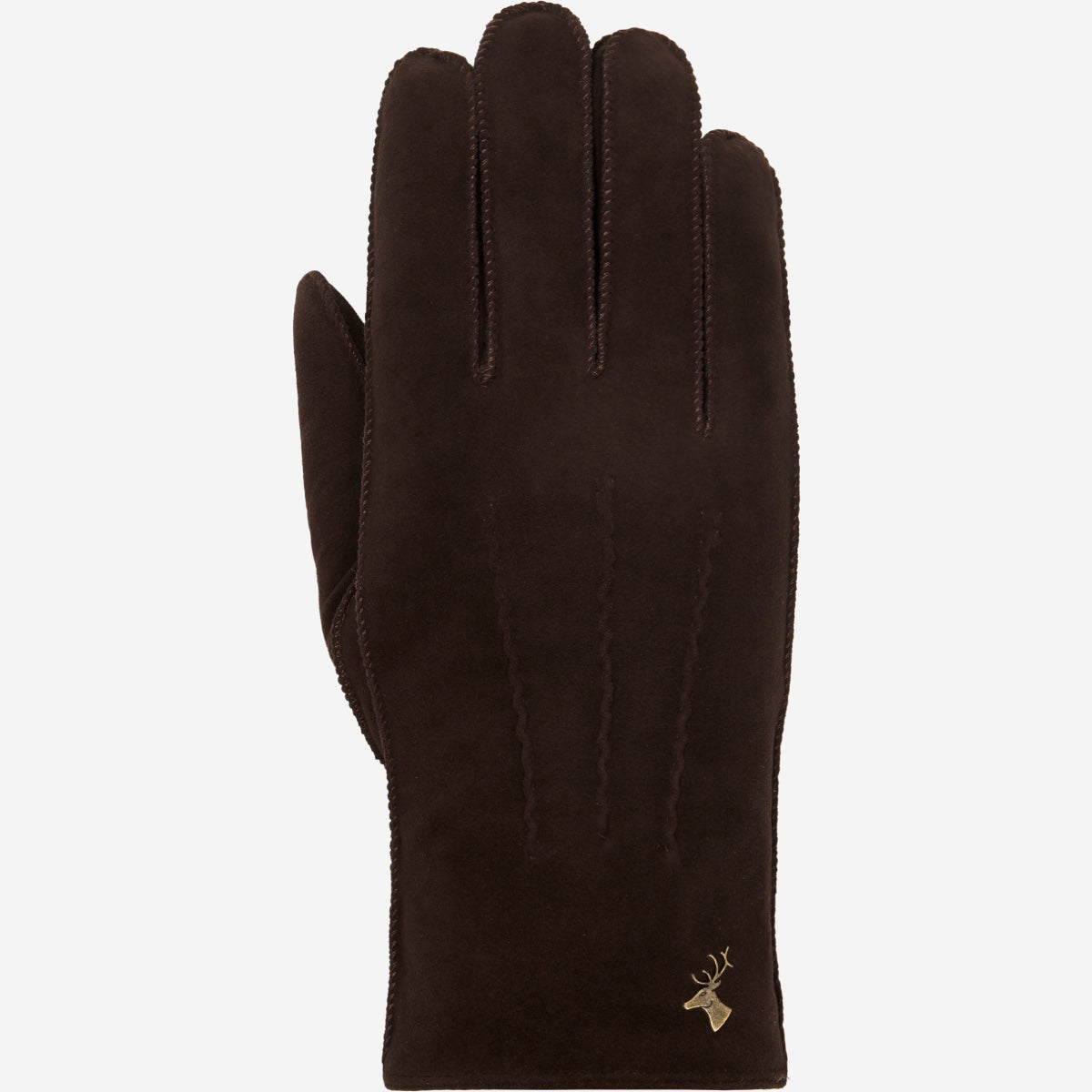 Josie (brown) - suede goatskin leather gloves with luxurious sheep fur lining - Schwartz & von Halen - US - 1
