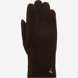 Josie (brown) - suede goatskin leather gloves with luxurious sheep fur lining - Schwartz & von Halen - US - 1