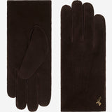 Josie (brown) - suede goatskin leather gloves with luxurious sheep fur lining - Schwartz & von Halen - US - 2