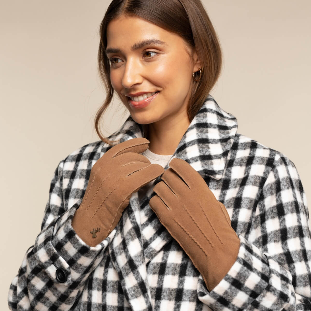 Handschuhe aus Ziegenwildleder – Schaffellfutter – Camelfarben – Schwartz & von Halen®