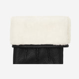 Julia (black) - goatskin leather gloves with luxury faux fur lining & touchscreen feature - Schwartz & von Halen - US - 3