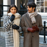 Julia (black) - goatskin leather gloves with luxury faux fur lining & touchscreen feature - Schwartz & von Halen - US - 9