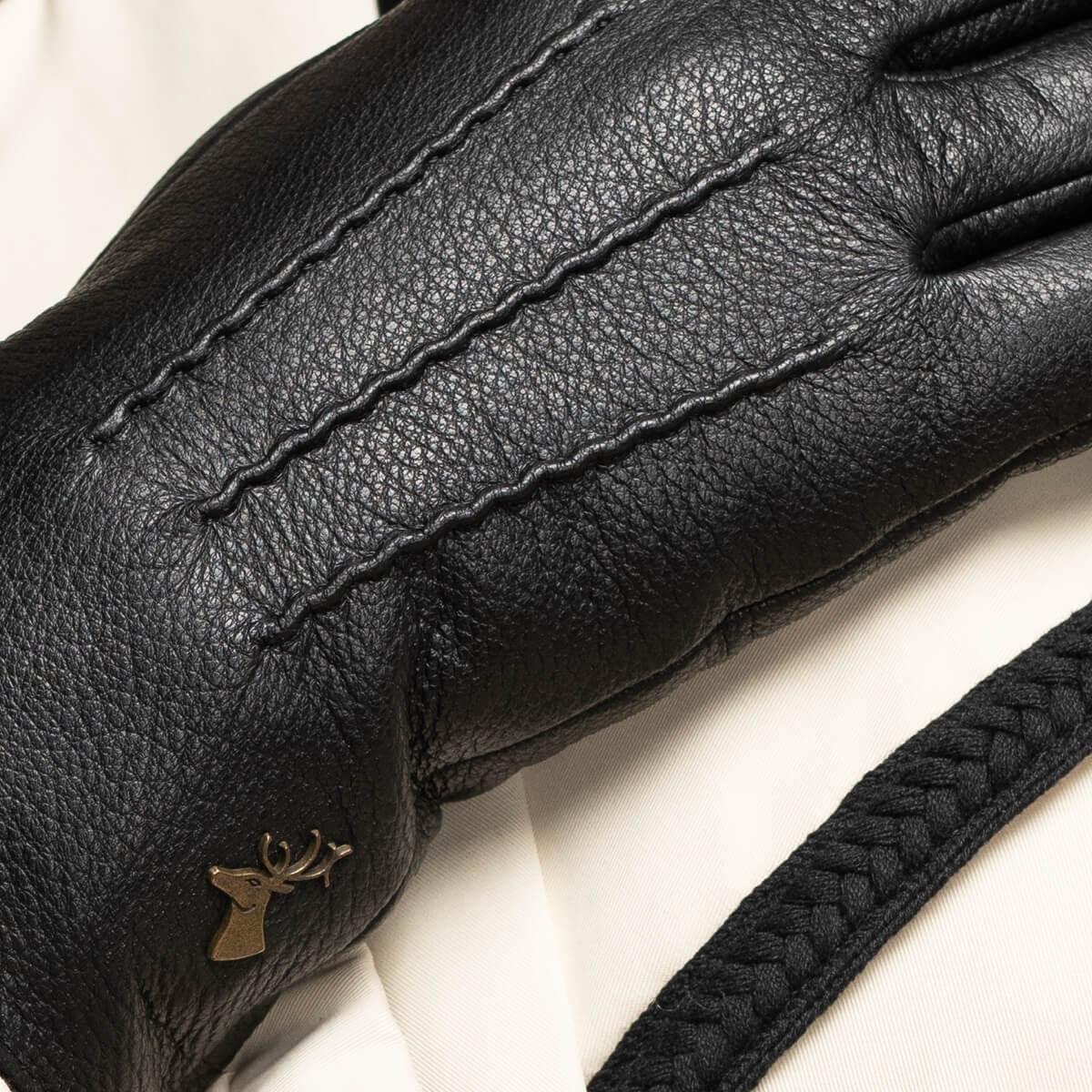 Julia (black) - goatskin leather gloves with luxury faux fur lining & touchscreen feature - Schwartz & von Halen - US - 12
