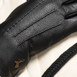 Julia (black) - goatskin leather gloves with luxury faux fur lining & touchscreen feature - Schwartz & von Halen - US - 12